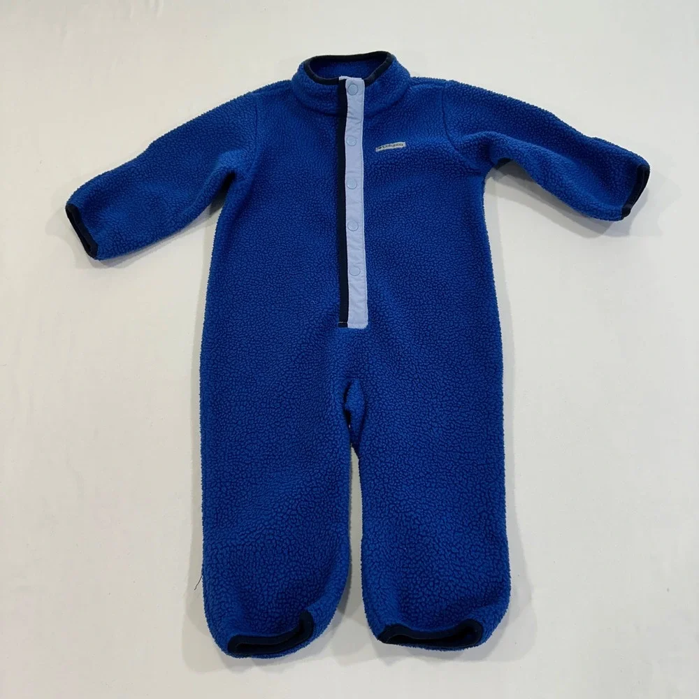 Columbia Foxy Baby Fleece Bunting Kids 12-18 Months Blue Snap Front | Gorpcore